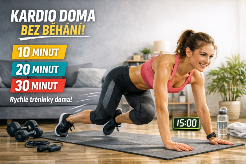 Kardio doma bez běhání: 3 tréninky na 10, 20 a 30 minut + jak držet tempo