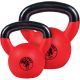 Gorilla Sports Sada kettlebellů, pogumovaný povrch, 12+16kg