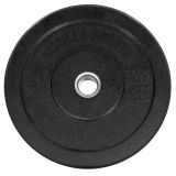 Gorilla Sports Ocelový kotouč potažený pryží, černý, 20 kg