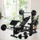 MOVIT Posilovací stanice + sada činek 115 kg, bílá