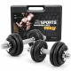 ScSPORTS Činková sada 15 kg s kufrem, litinové kotouče