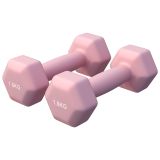 Gorilla Sports Hexagonální neoprenové činky 2x1,5 kg, růžové