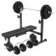 Gorilla Sports Posilovací lavice + 100 kg set, černá