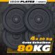 ScSPORTS Litinové kotouče 20 kg, 30/31 mm, sada 4 ks