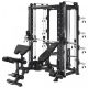 Posilovací multipress s kladkami a lavicí, vedená osa 250 kg