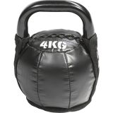 Gorilla Sports Kettlebell 4 kg, kožený, černý